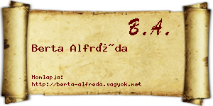 Berta Alfréda névjegykártya